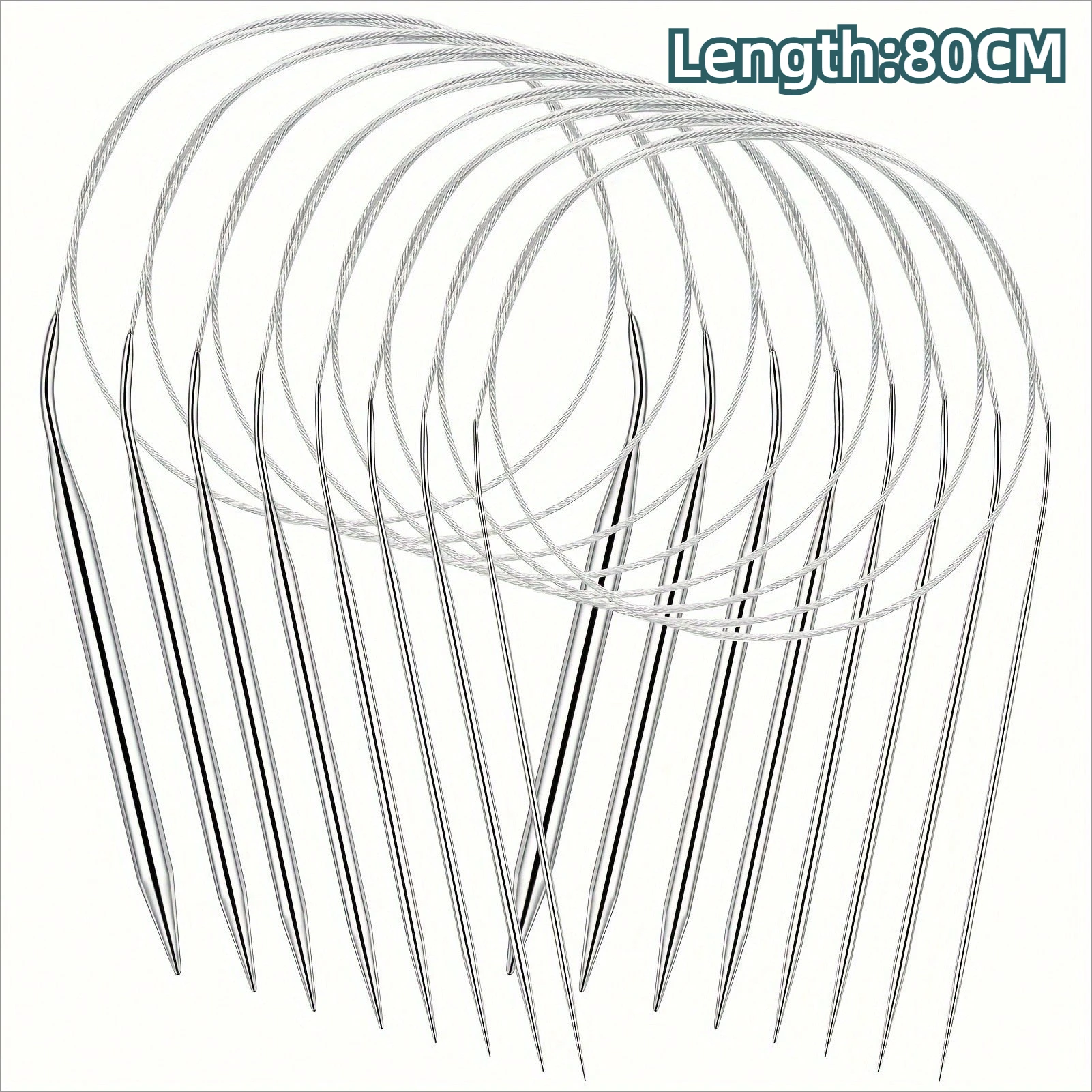 Premium 8-Piece Stainless Steel Knitting Needles Set - Versatile, Smooth, Comfort-Grip Crafting Essentials