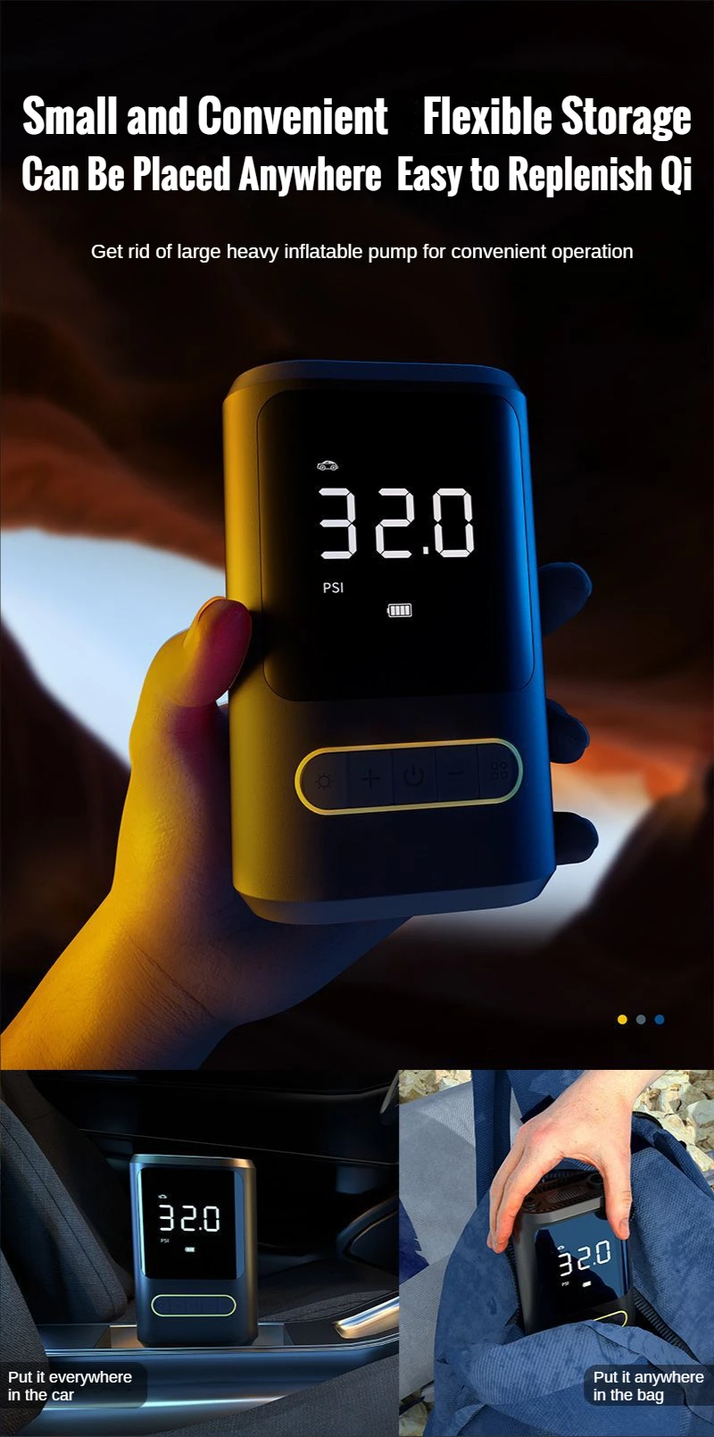 XIAOMI 150PSI 4000mAh Car Air Compressor Inflatable Pump With LED Lamp For Car Motorcycle Tyre Inflator Wireless Electric description image 9