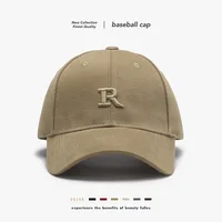 Letters Cotton Visors Embroidery Hard Top Large Size Men's Peaked Cap All-Matching Breathable Curved brim Women's Baseball Cap 1