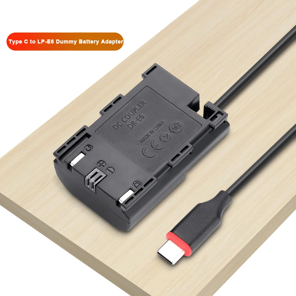 Adattatore Ca Di Alimentazione Cc Per Batteria Fittizia Da Tipo C A Lp-E6 Per Canon Eos Ra R6 R5 R 5 D4 5 D3 90D 80D 70D 60D Xc10 Xc15 R5C Caricatore 