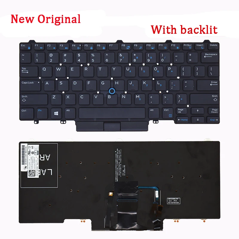 Touche Clavier Français DELL Latitude – Pour 3340/3350/E5450/E7450, AZERTY Noir