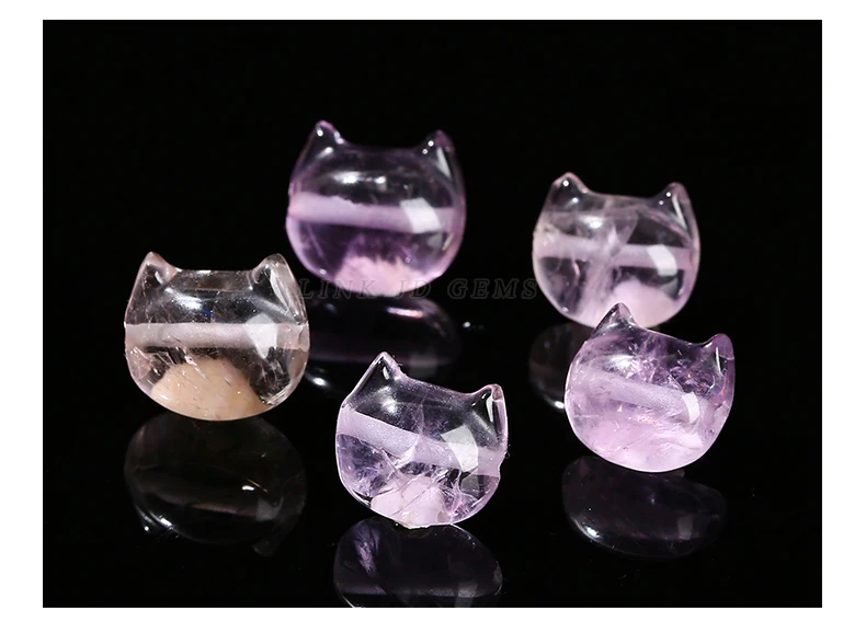 1 Pc Natural Amethyst Carved Faceless Cat Beads With Hole Cartoon Pendant For Jewelry Making Diy Necklac Bracelet Accessory