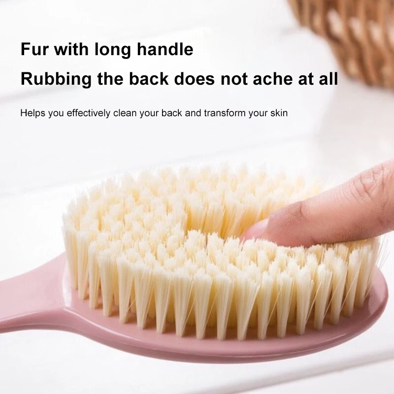 

1PCS Pink Bath Soft Hair Shower Brush Household Cleaning Brush Children's Back Women Shower Degreases Skin Bathroom Accessories