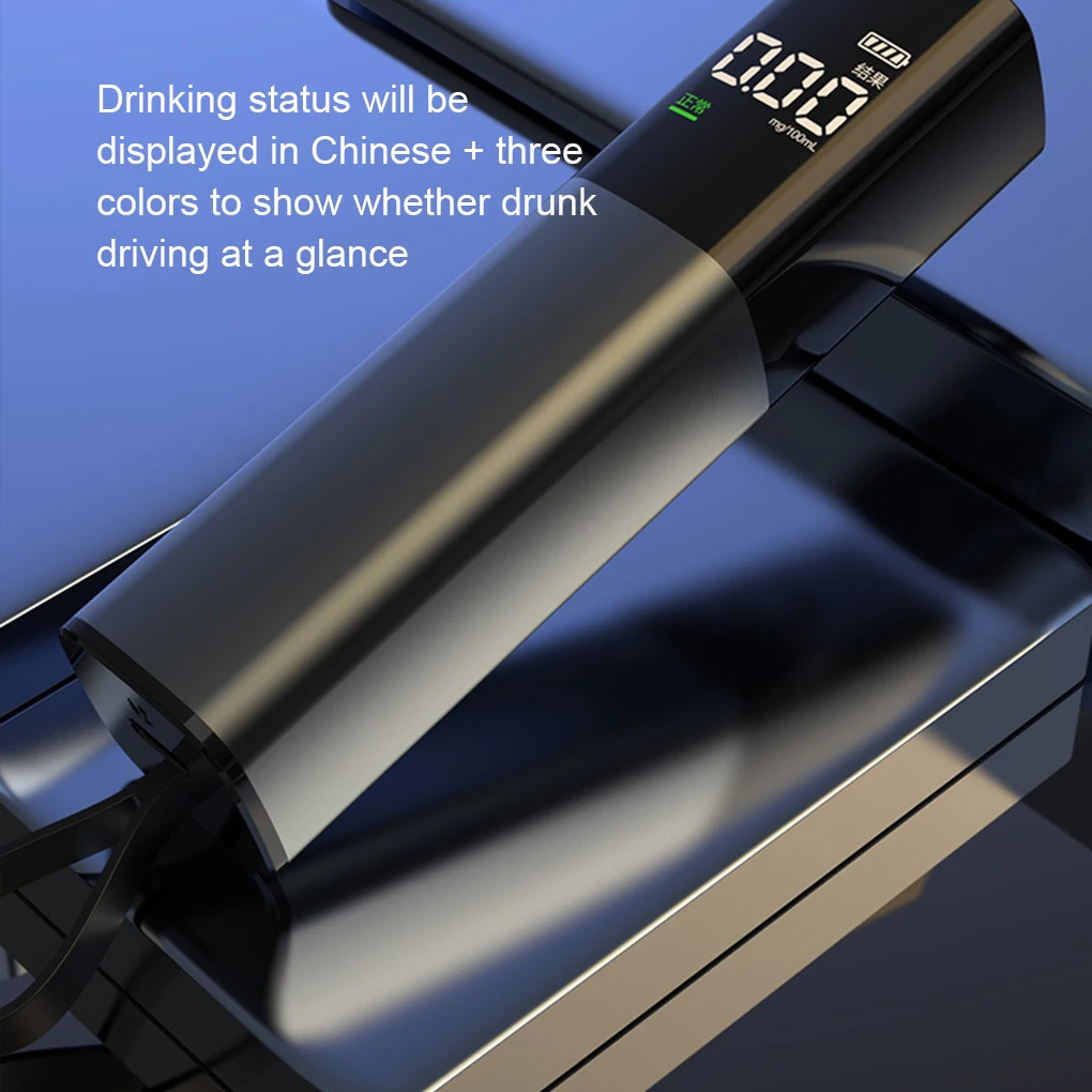 Alcohol Tester Professional High Sensitivity Breathalyzer Type-C Charging LED Display Portable Breathalyzer