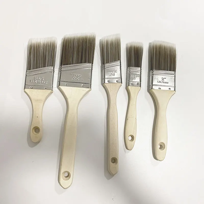 5pcs Paint Brush Set Home Improvement Interior Exterior Corner Brushes For Latex Paints Lacquers Stains Painting Supplies Tool