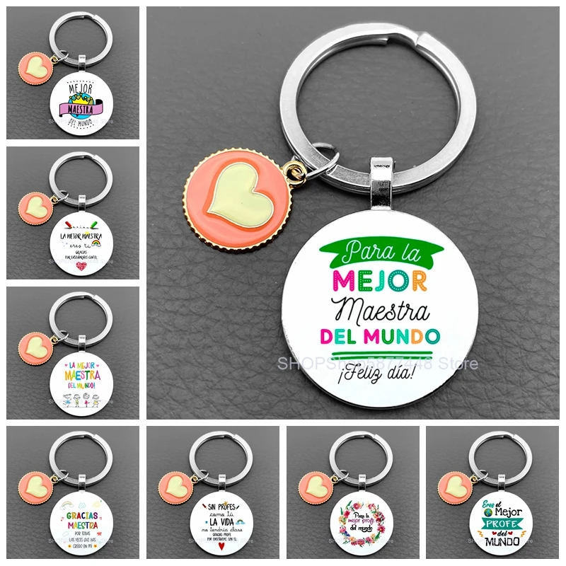 Llaveros Para Profesores Personalizados Llavero Grabado Para Maestras - Regalo Profesora, Acero, Diseño Abeja Y Flor Regalo Profesor Dia Maestro