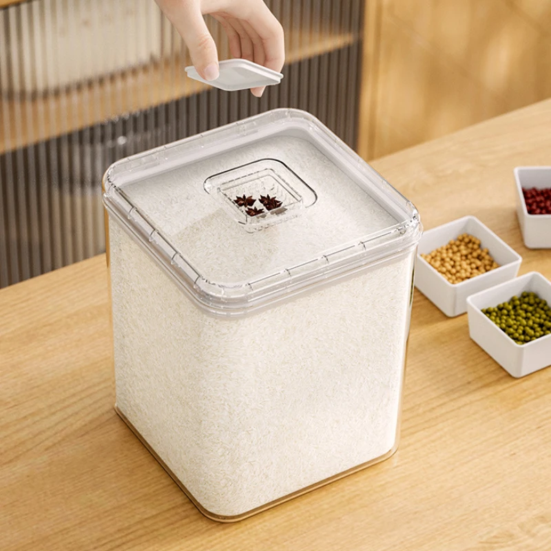 Flour Storage Container Large Capacity Clear Plastic Flour Rice Bucket With  Lid Transparent Airtight Food Storage Containers - AliExpress