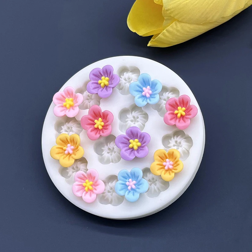 Mini Blume Silikonform Sugarcraft Cupcake Backform Fondant Kuchen Dekorieren Werkzeuge – Detail 12
