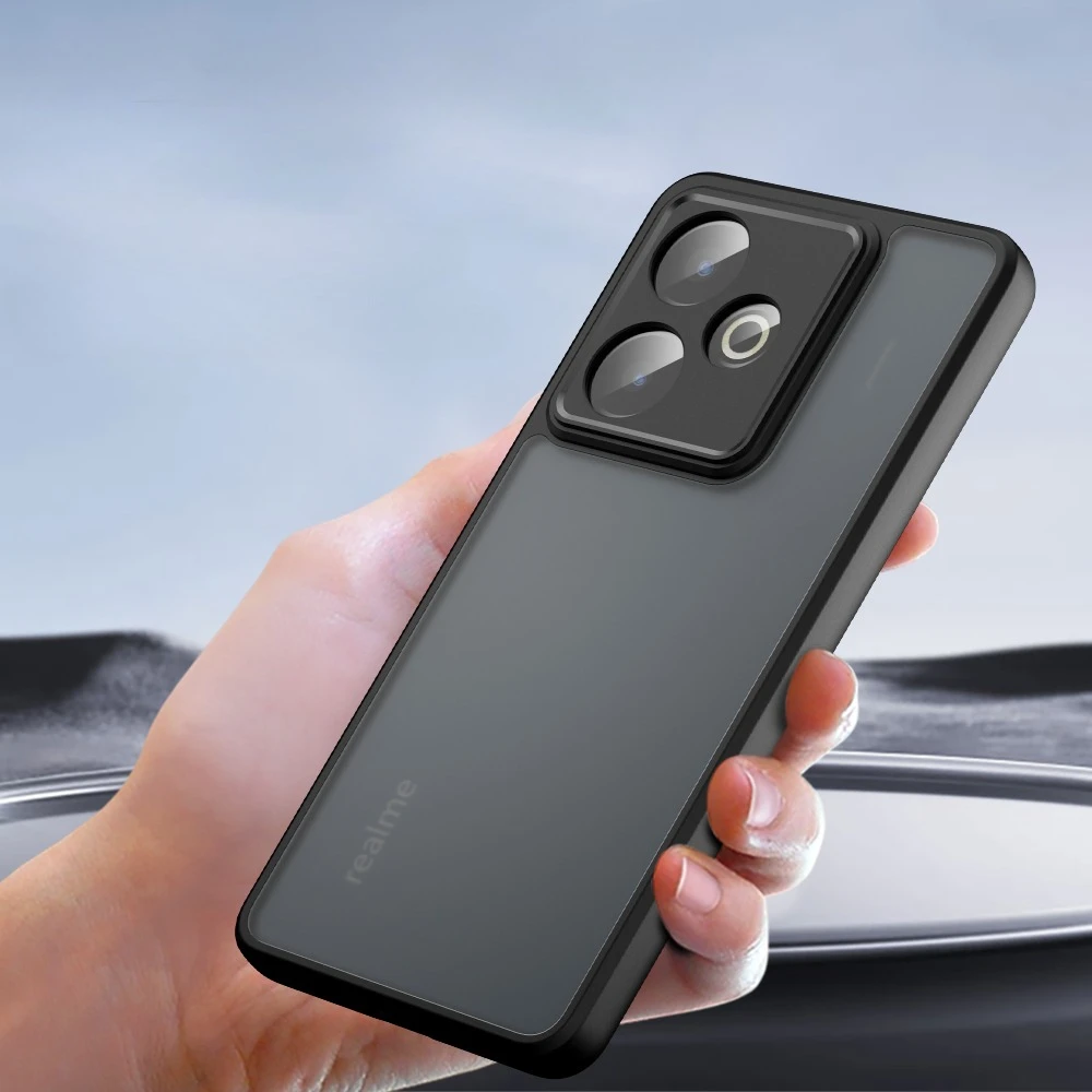 Matte Shockproof Phone Case with Hard Bumper and Soft Clear Back Cover, Anti-Yellowing