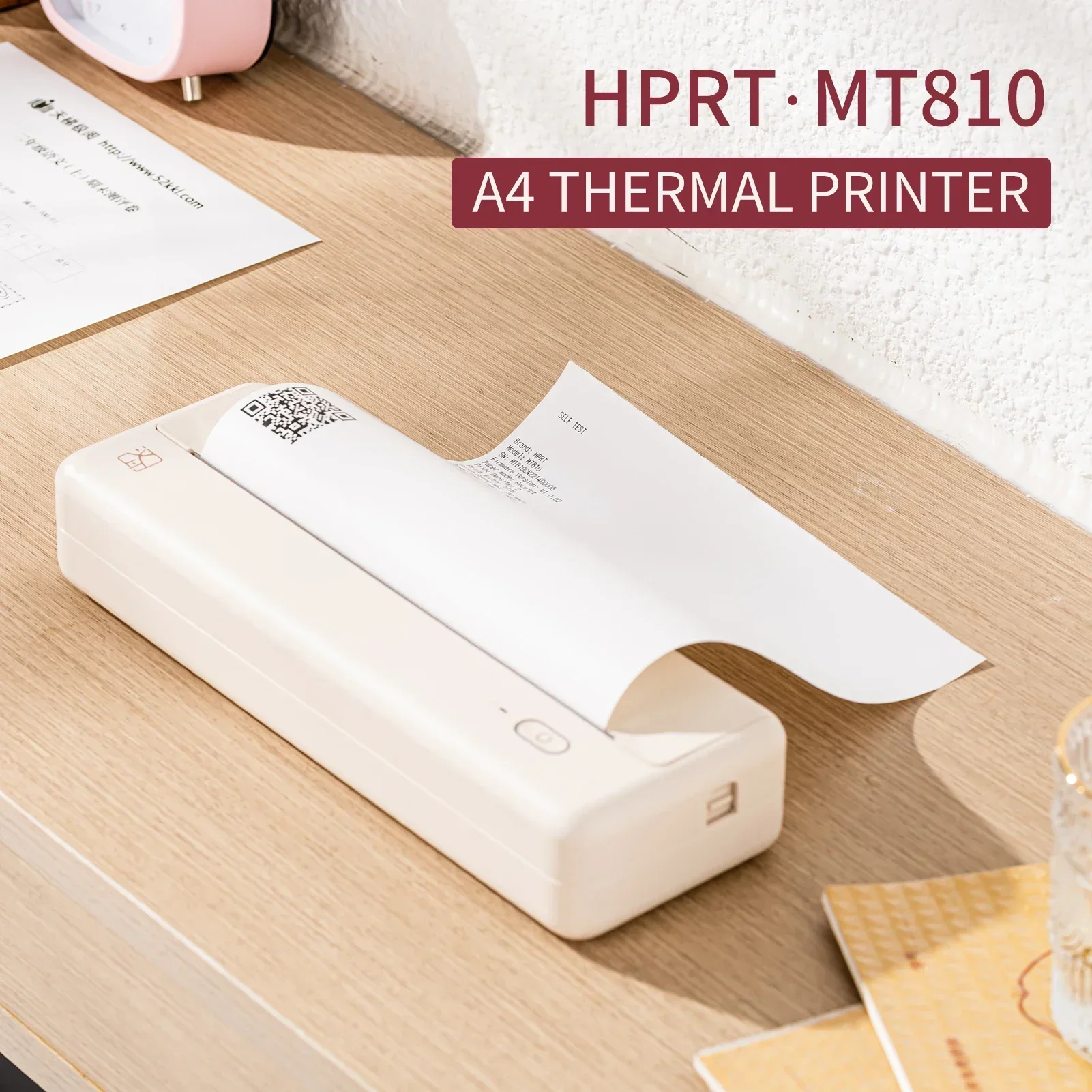 GlowMartHPRT MT810 portable BT wireless travel printer compatible with Android iOS and computer support for 8 inch and 4 inch