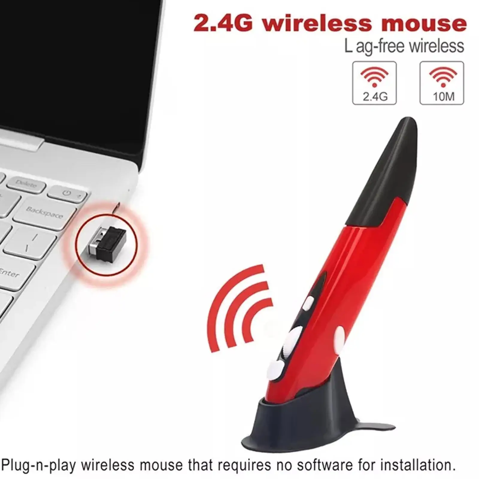 Wireless Mouse 2.4G Wireless Mouse Pen Personality Creative Vertical Pen-Shaped Stylus Battery Mouse PC And Laptop M F8P7