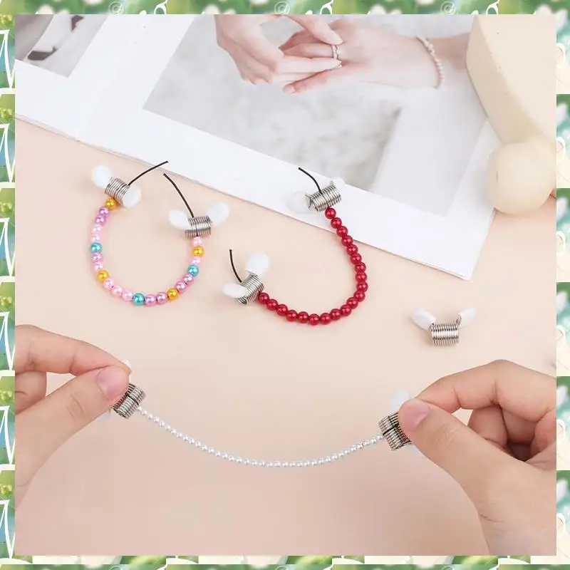 스포츠 비드 스토퍼, 8Pcs 쥬얼리 쥬얼리 용 스프링 비드 클램프 만들기 비드 와이어 엔드 쥬얼리 만들기 도구, 비드 스토퍼,