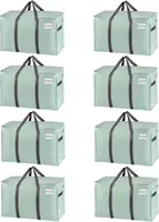 8 Pack Moving Bags, Heavy Duty, Moving Boxes Alternative, Packing Storage Supplies for Dorm Room Essentials with Zipper for Clot 1