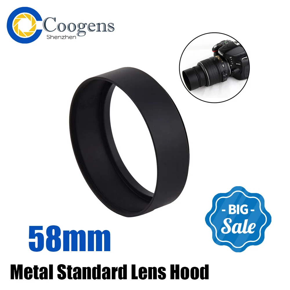 

58 58 мм металлическая стандартная бленда для объектива винтовая для Canon EOS Nikon Sony Fuji Pentax 1300D 1200D 800D 760D 750D 700D 650D аксессуары