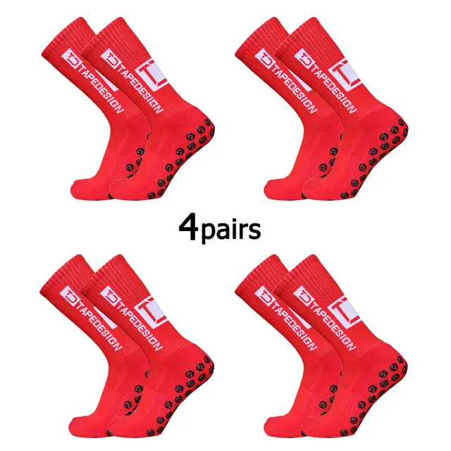4Pairs/Lot 2024 New ANTI SLIP Tapedesign Football Socks Mid Calf Non-Slip Soccer Sport Cycling Sports Mens Sock EU38-45 3