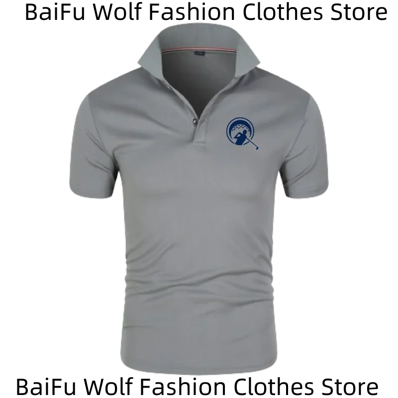 Men golf shirt golf wear men streetwear short sleeve regular style business casual tops breathable clothing fashion trend POLO shirt