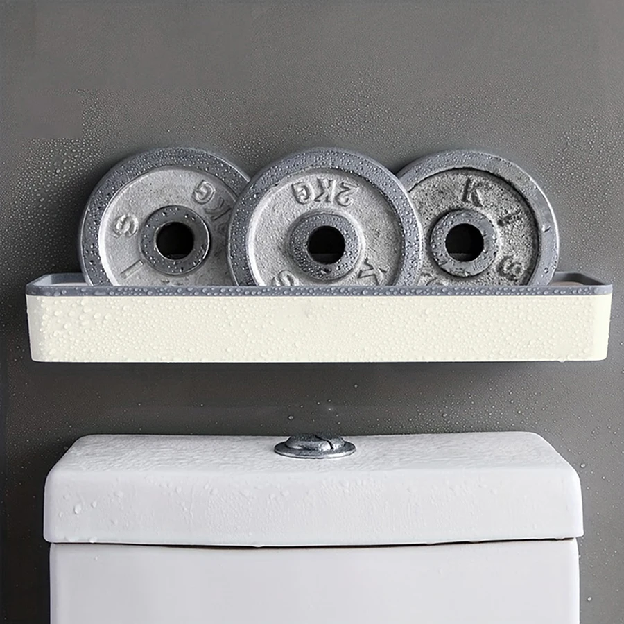 Toilet Bathroom Storage Cabinet Rack Wall Hanging Hole Free Multifunctional Artifact Above Toilet Rack White Shelf Organizer 2