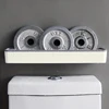 Toilet Bathroom Storage Cabinet Rack Wall Hanging Hole Free Multifunctional Artifact Above Toilet Rack White Shelf Organizer 2
