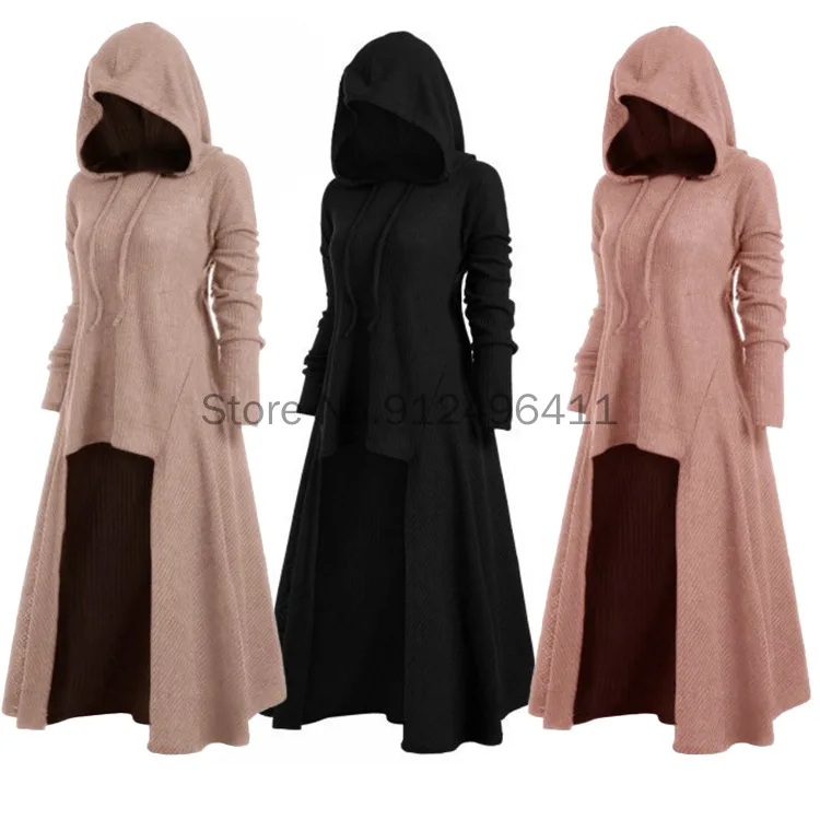 

Winter Women's Holiday Evening Party Dress Tunic Hooded Robe Cloak Knight Gothic Fancy Masquerade Plus Size Halloween Costumes