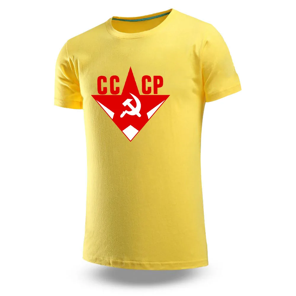 USSR Soviet Union 2023 men's printing CCCP Russian Pure cotton loose T-shirt casual comfortable breathable Short sleeve top