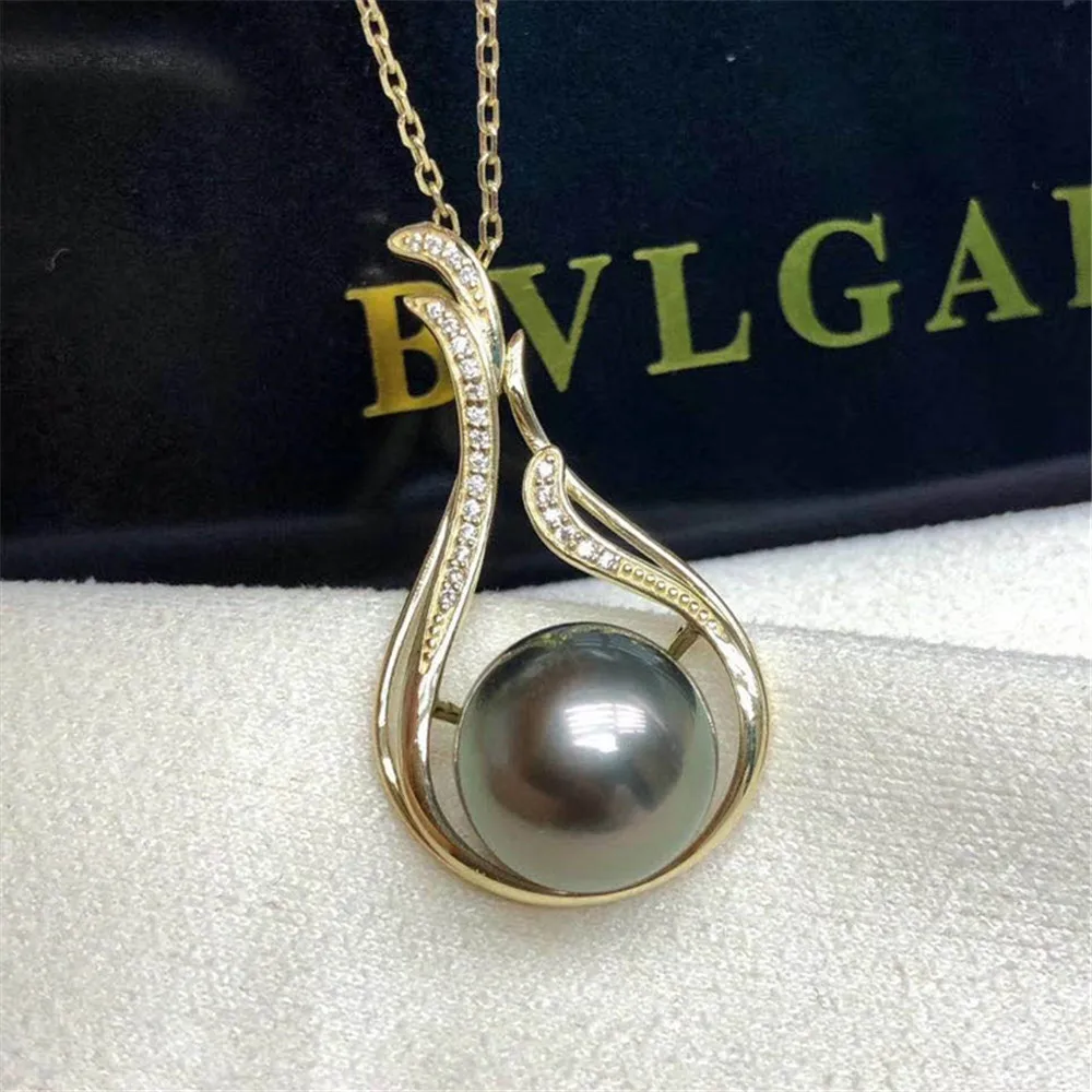

DIY Pearl Accessories S925 Sterling Silver Pearl Pendant Empty Holder K Gold Necklace Pendant with 9-10mm Beads