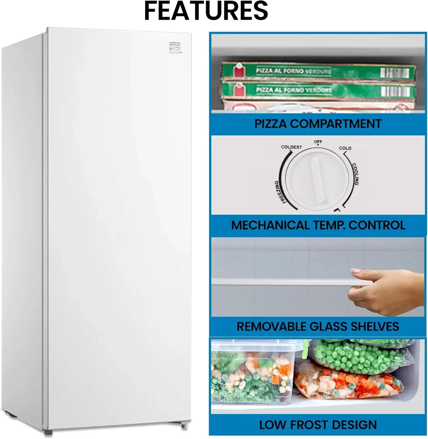 Fully Convertible Freezer/Fridge 7 Cu Ft Chest Freezer Garage-Ready Manual Defrost Large Chest Freezer Chest Deep Freezer Large 4