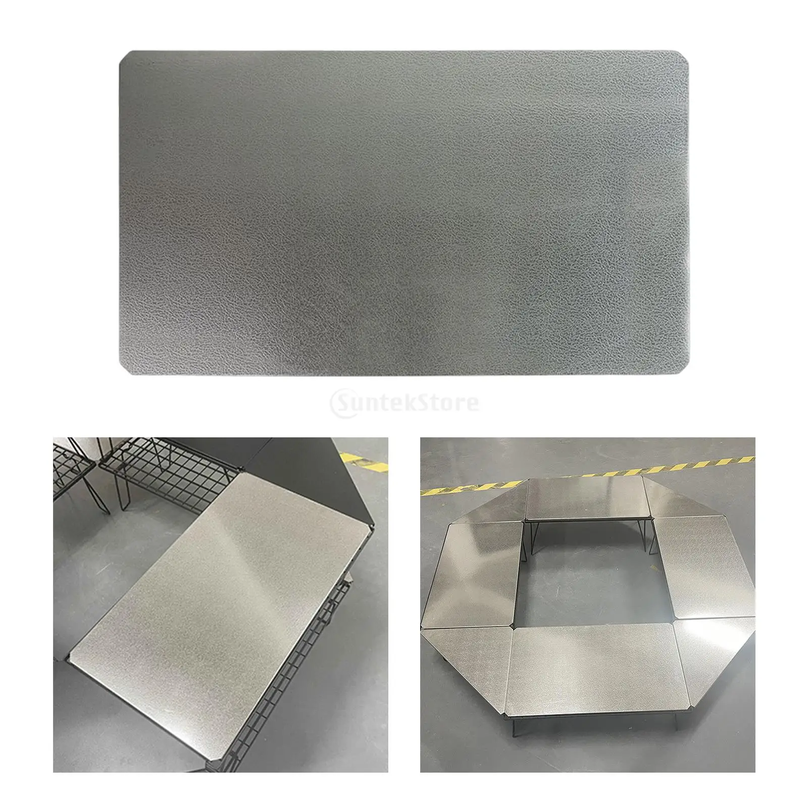Foldable Table Camping Table Board Sturdy Splicing Stainless Steel for Hiking Party Picnic Fishing Mountaineering