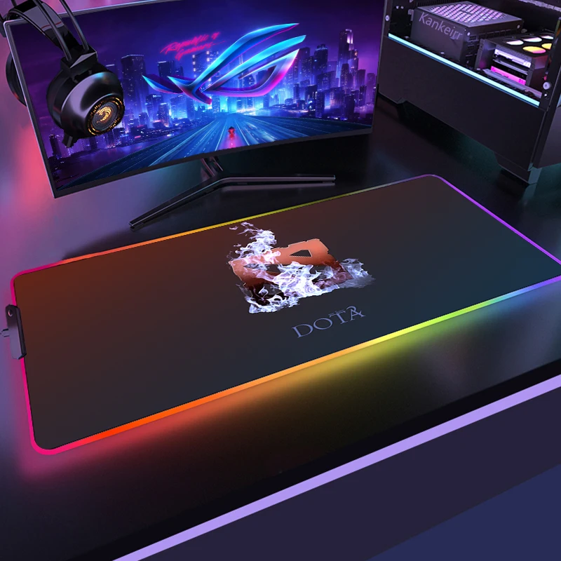 ӿ  RGB 콺 е, LED 콺 е, ̸ 콺 ī, PC ũ е Ʈ, Ʈ, Xl DOTA 2, 35x90cm