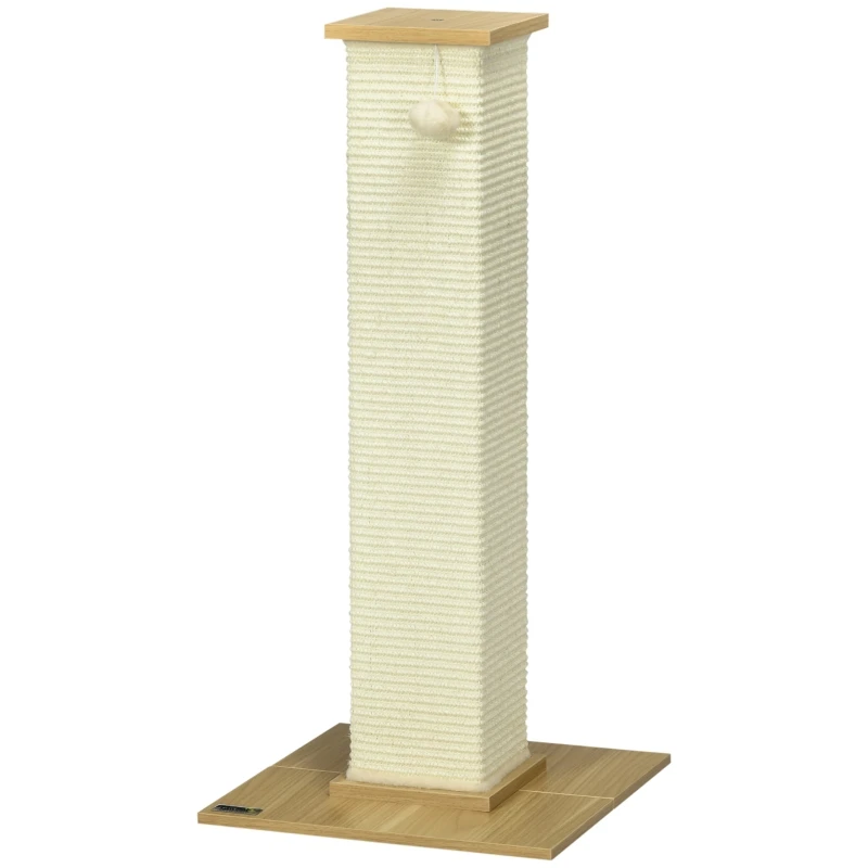 Katzenbaum inklusive Spielzeug, 38 cm x 38 cm x 80 cm, beige + naturfarben – Detail 8