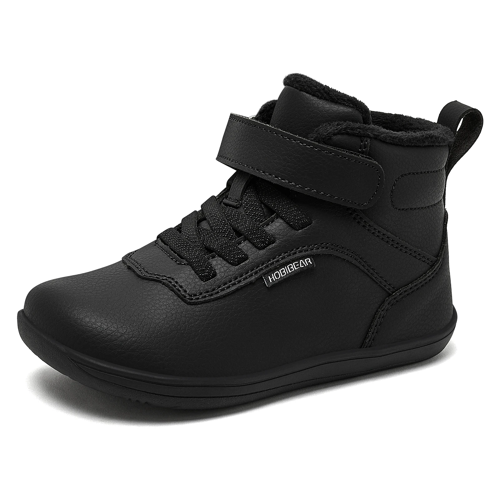 Children's Winter Barefoot Shoes with Warm Faux Fur Lining and Adjustable Strap