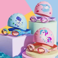 Cartoon Small Frame Swimming Goggles HD Waterproof Anti-Fog Diving Goggles Silicone Cap Professional Swimming Equipment 1