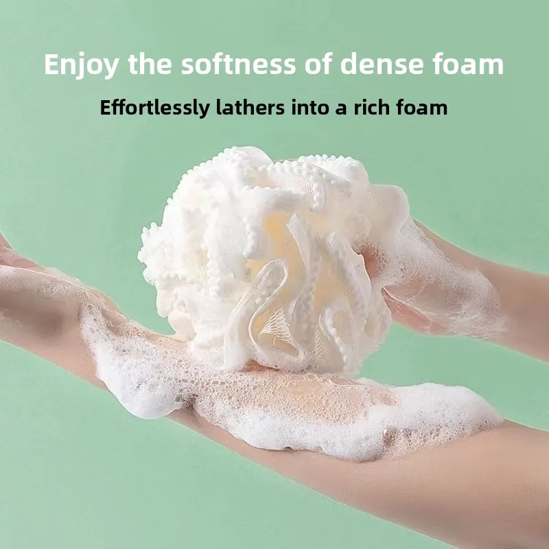 Spugna da bagno per adulti e bambini - Pouf esfoliante extra morbido in luffa per gel doccia e sapone, set regalo da bagno accessorio - immagine 4