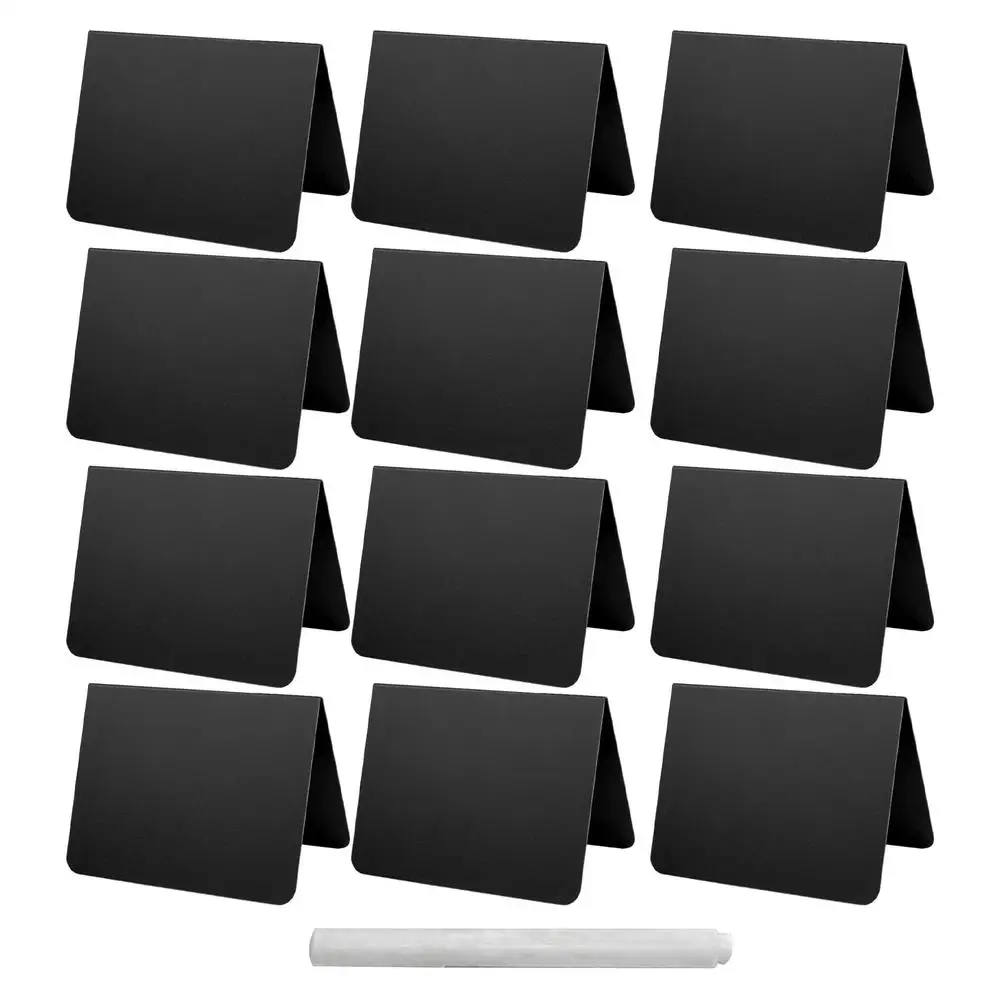 Food Display Signs 12pcs Food Message Chalkboard With 1pc White Pen Black Chalkboard For Display Food Place Name Business