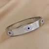 Evil Eyes Stainless Steel Bracelet for Women Luxury Design Rhinestone Wide Cuff Bangles Bracelets Waterproof Jewelry Gifts 5