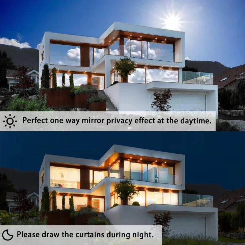 Window Privacy Film Window Privacy Film One Way Daytime Privacy Static Cling Sun Blocking Anti UV Reflective Mirror Window Tint for Home and Office