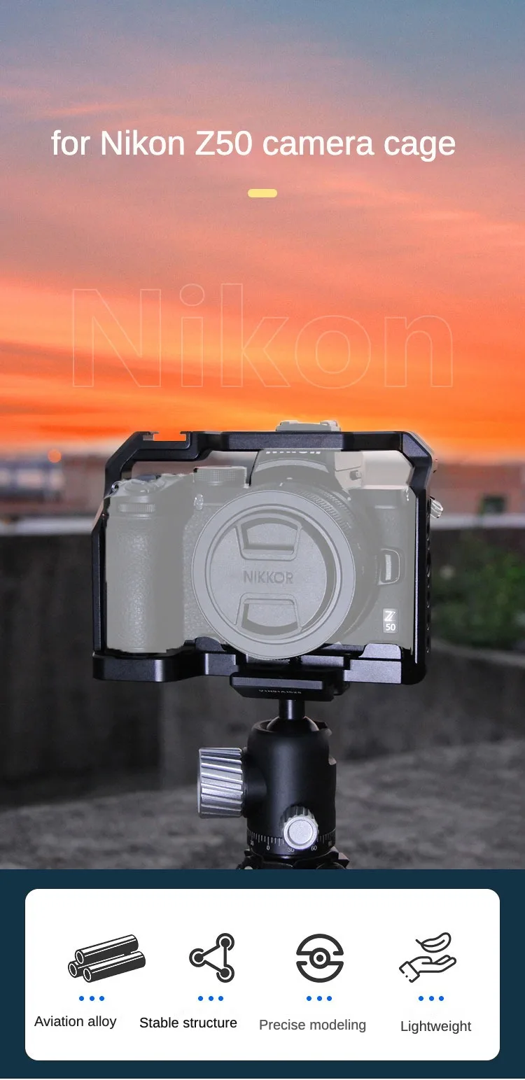 Z50 kamera käfig schutz rahmen für nikon z50 slr kalt schuh halterung vertikale aufnahme monitor mikrofon halter diy verlängerung kit – Detail 12