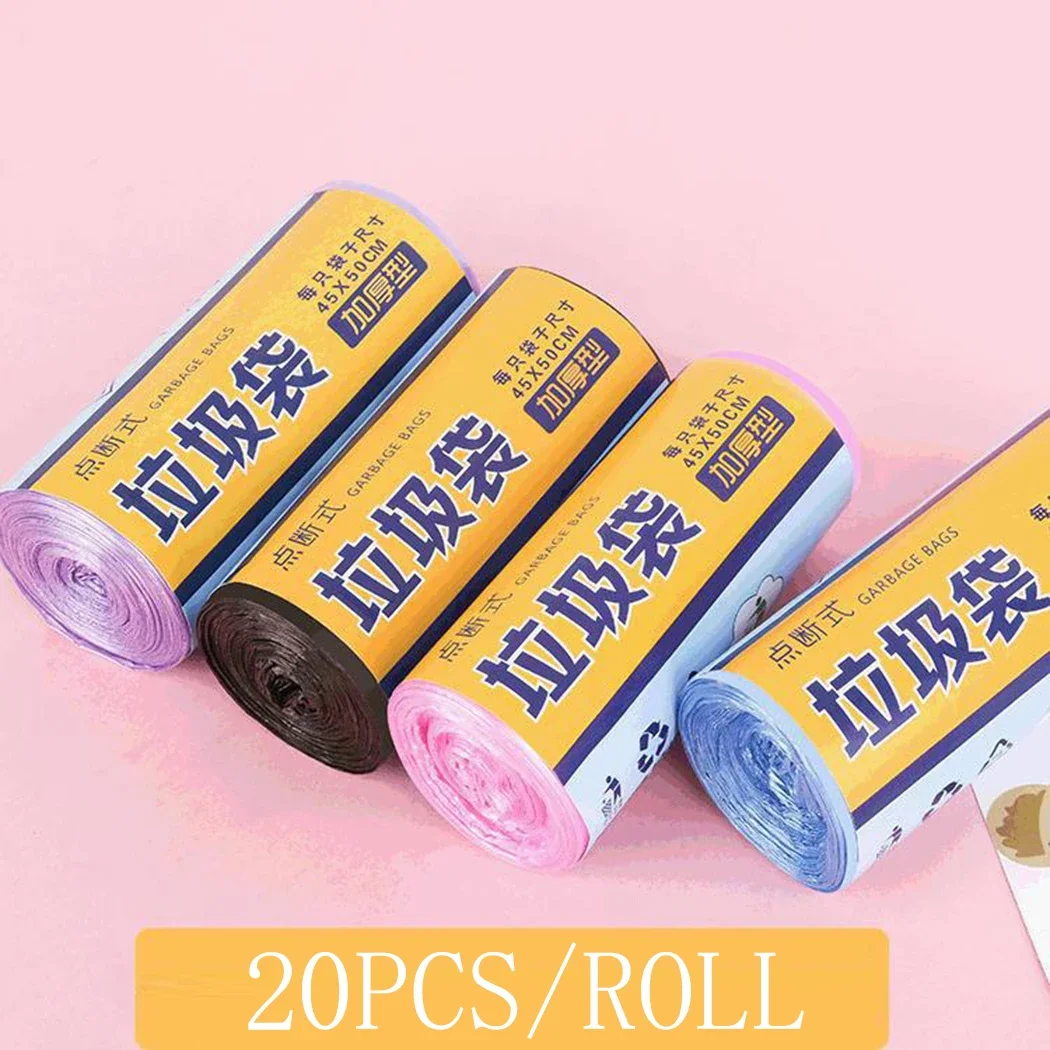 Trash Bags Disposable Trash Bags Garbage Bags 20pcs 1Roll 50cm X 45cm Four Kinds Color Choose Versatile Applications