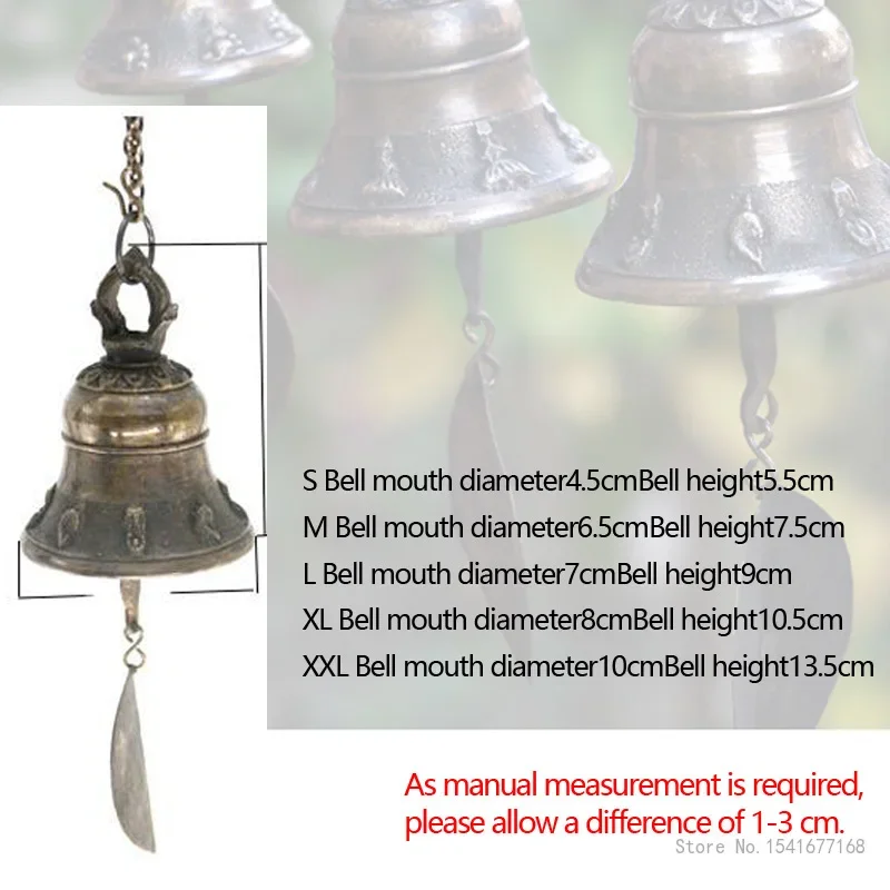 Creative Nepal Handmade Copper Wind Chime Pendant, Door Decorations, Welcome Outdoor Decor, Feng Shui Decoration, Home Shop, 1Pc