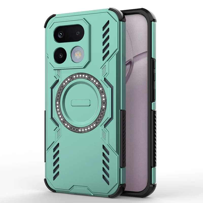 Armor Magnetic Case with Heat Dissipation and Wireless Charging - Shockproof Protective Shell