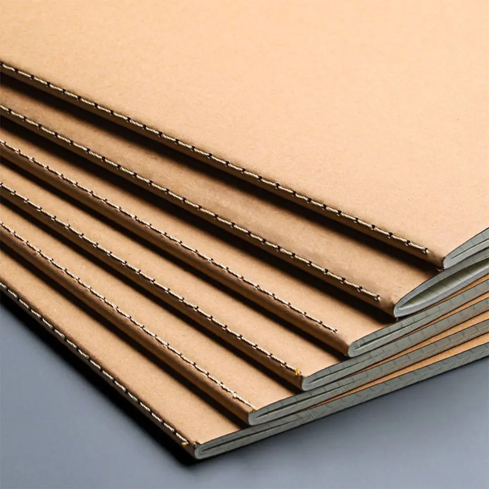 Hochwertiges A4/B5 Notizbuch mit Kraftpapier-Einband, Kariert/Liniert/Blanko, Tagebuch, Geschenk – Detail 3
