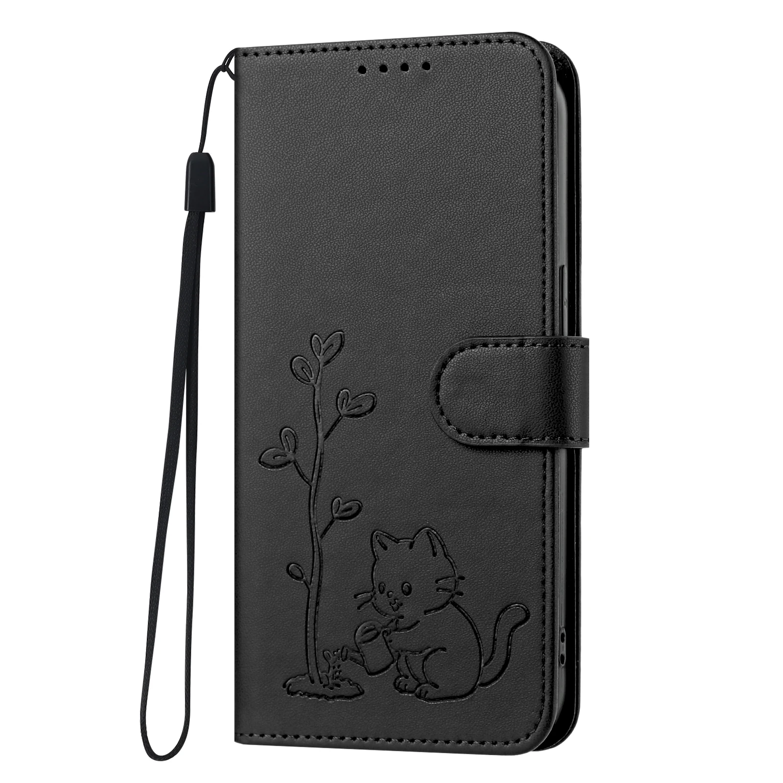 Cartoon Cat Leather Flip Phone Case