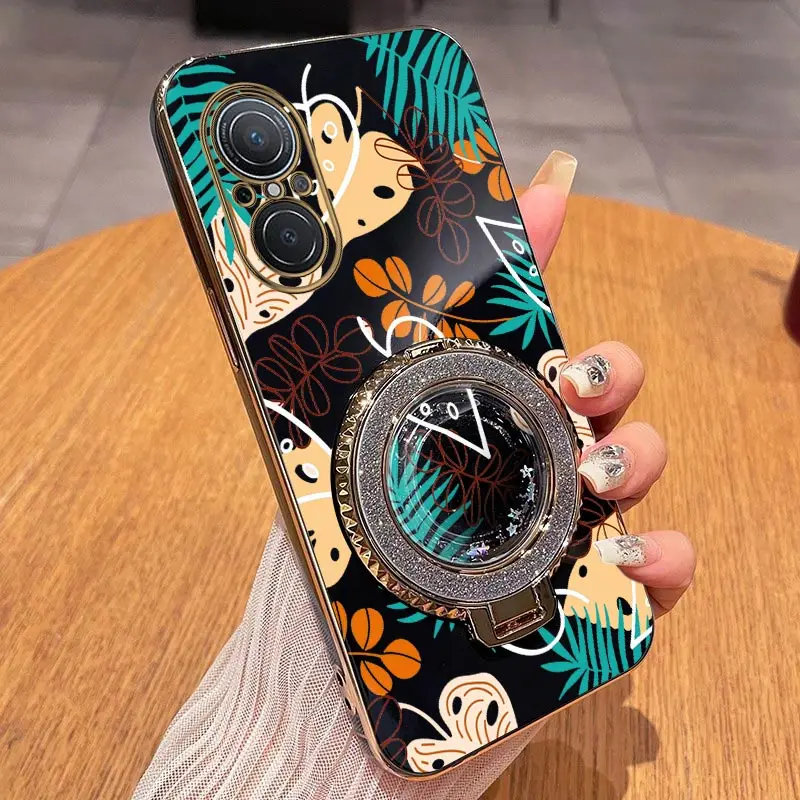 Nova Line Leaf Plating Phone Case - Elegant Protective Cover