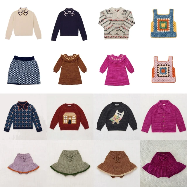 Bébé filles tricots chemises Cardigan pull jupes ensemble pour coréen 2025 nouveau automne hiver longue robe de princesse tricotée enfants haut 1
