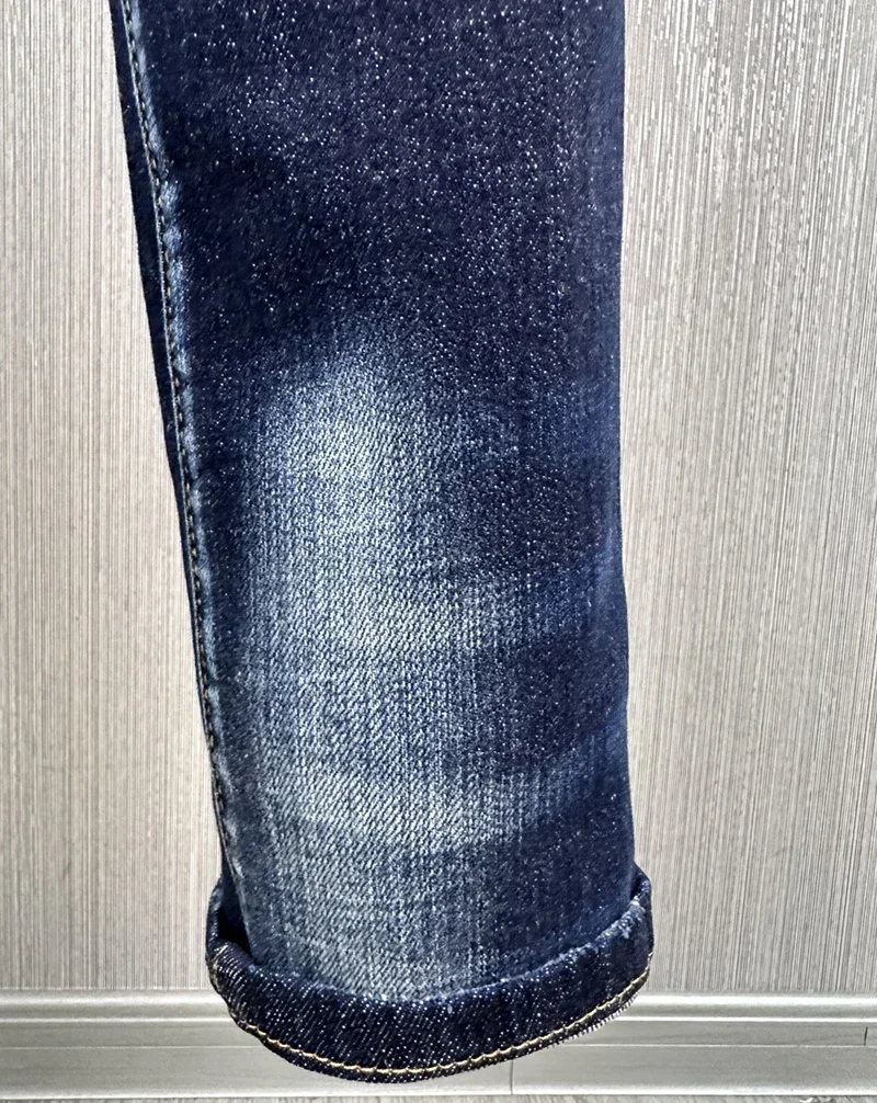 fashion BRAND D2 Men Jeans Denim Pants Hole Slim Pencil Trousers Buttons Party top quality BLUE coolguy JENAS pant for husband 5