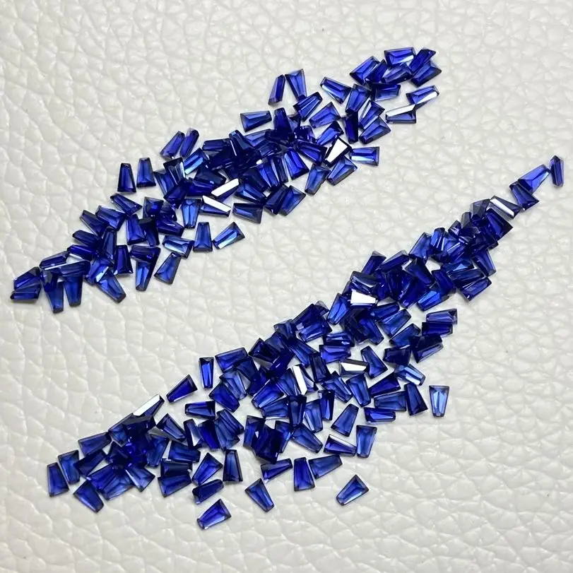 3X2X1mm 34# Corundum Trapezoid Baguette Cut Royal Blue Sapphire Gemstones For Jewelry