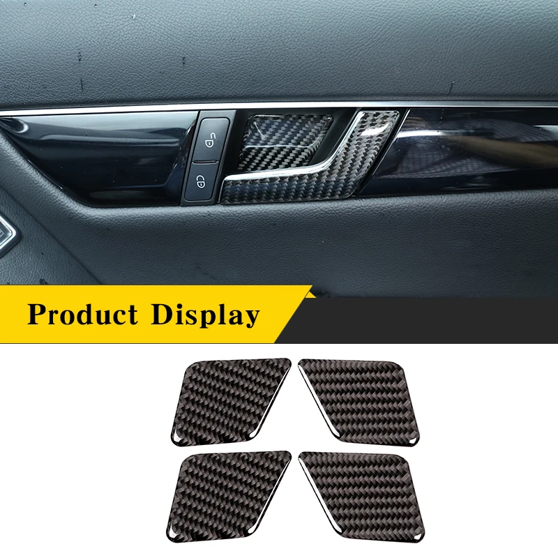 

Для Mercedes-Benz C-Class W204 2007-2013 3K Углеродное волокно автомобильная ручка интерьерная дверь чаша крышка наклейка автомобильные аксессуары для инте...