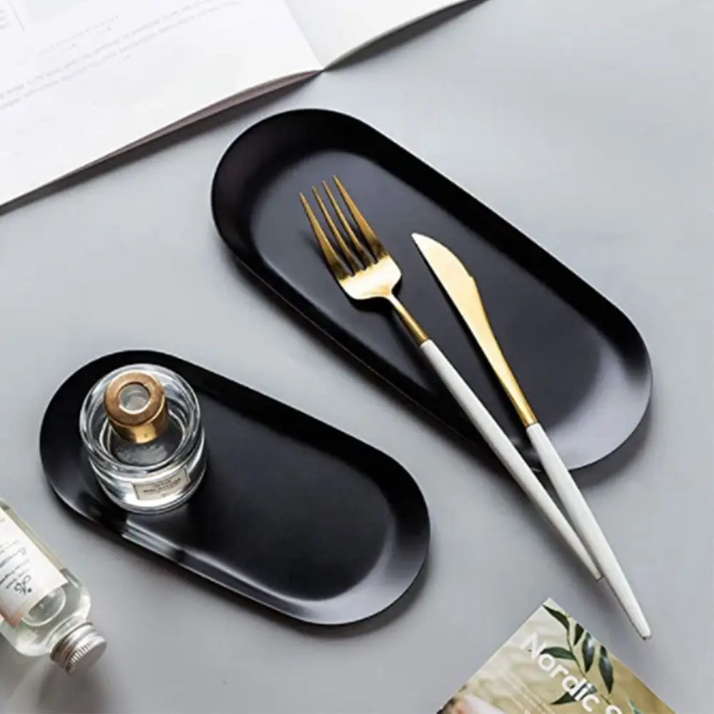 1Pcs Oval Practical jewelry Perfume Nordic Style Durable Dining Plate Display Tray Dessert Plate Storage Tray 5