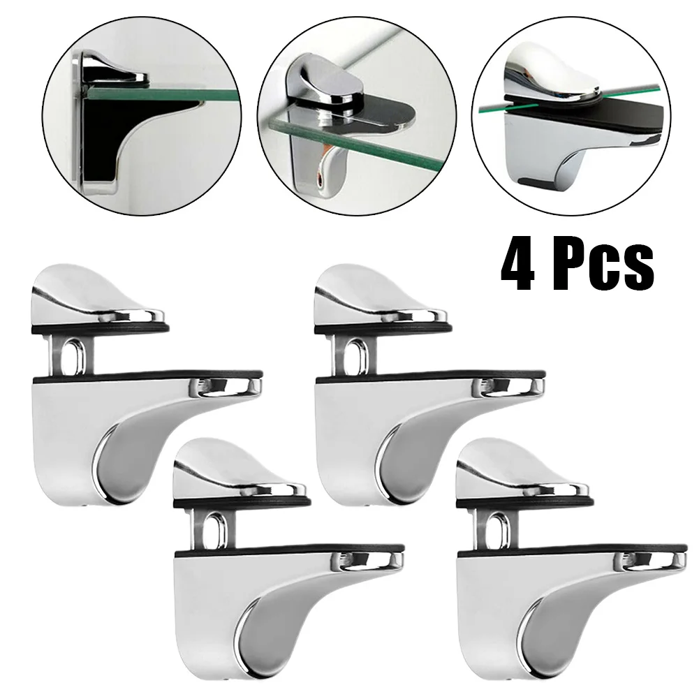 Vidro Prateleira Clamp Holder, Wall Mount, chapeado