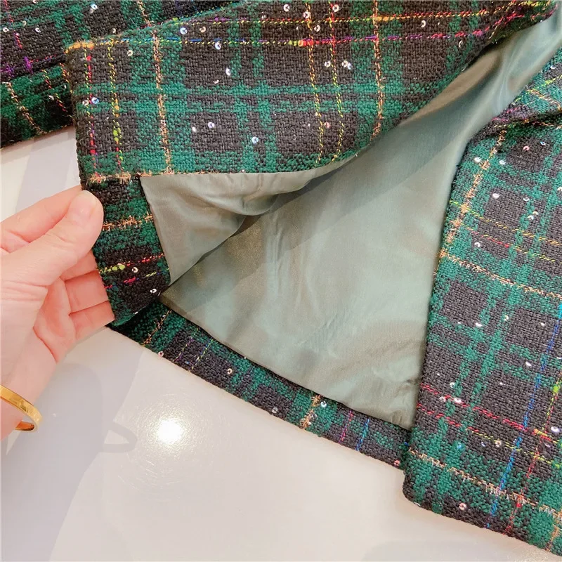 Girls 2pcs Set Korean Fashion Clothes for Girls Spring Autumn Plaid Blazer Coat Outwear+Shorts Outfits Children Clothing Suits