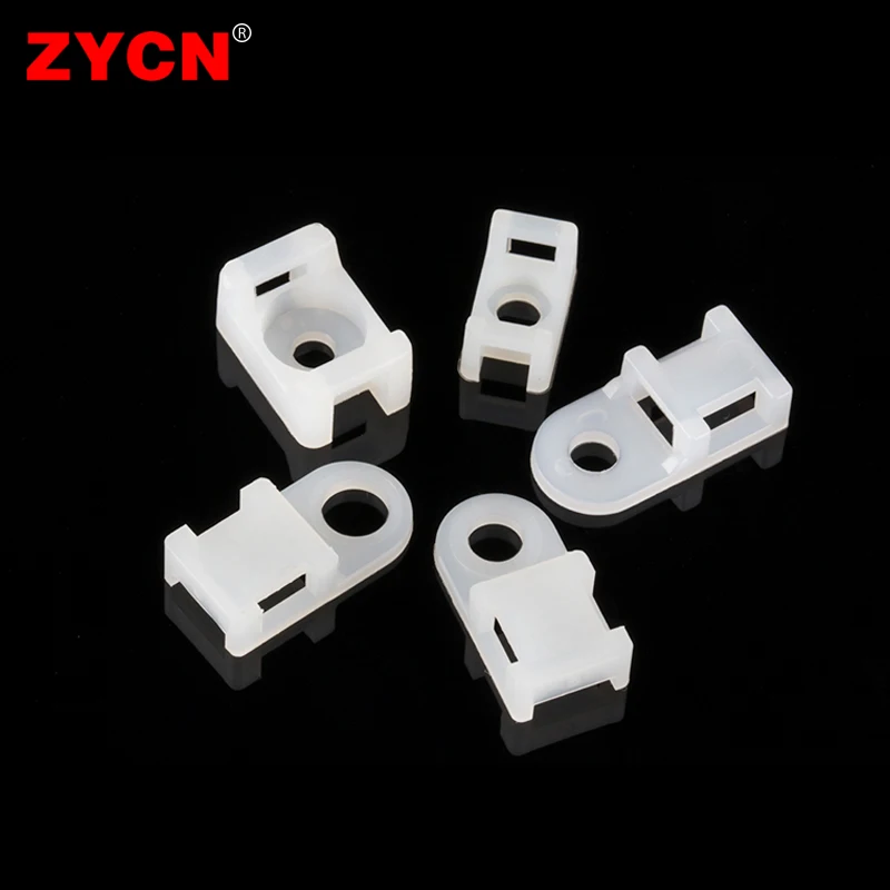 100Pcs Cable Tie Mount Base HC-2 HC-4 Plastic Fixed Seat Saddle Type Wire Holder USB Charging Data Line Winder White Buckle cable ties,nylon cable ties,cable tie,nylon zip ties,cable mount holder,cable tie mount